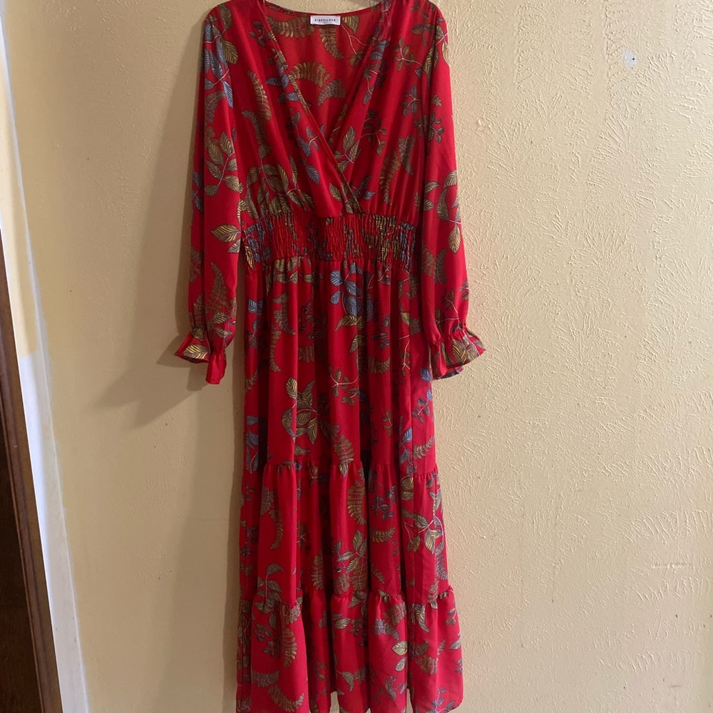 Long red dress